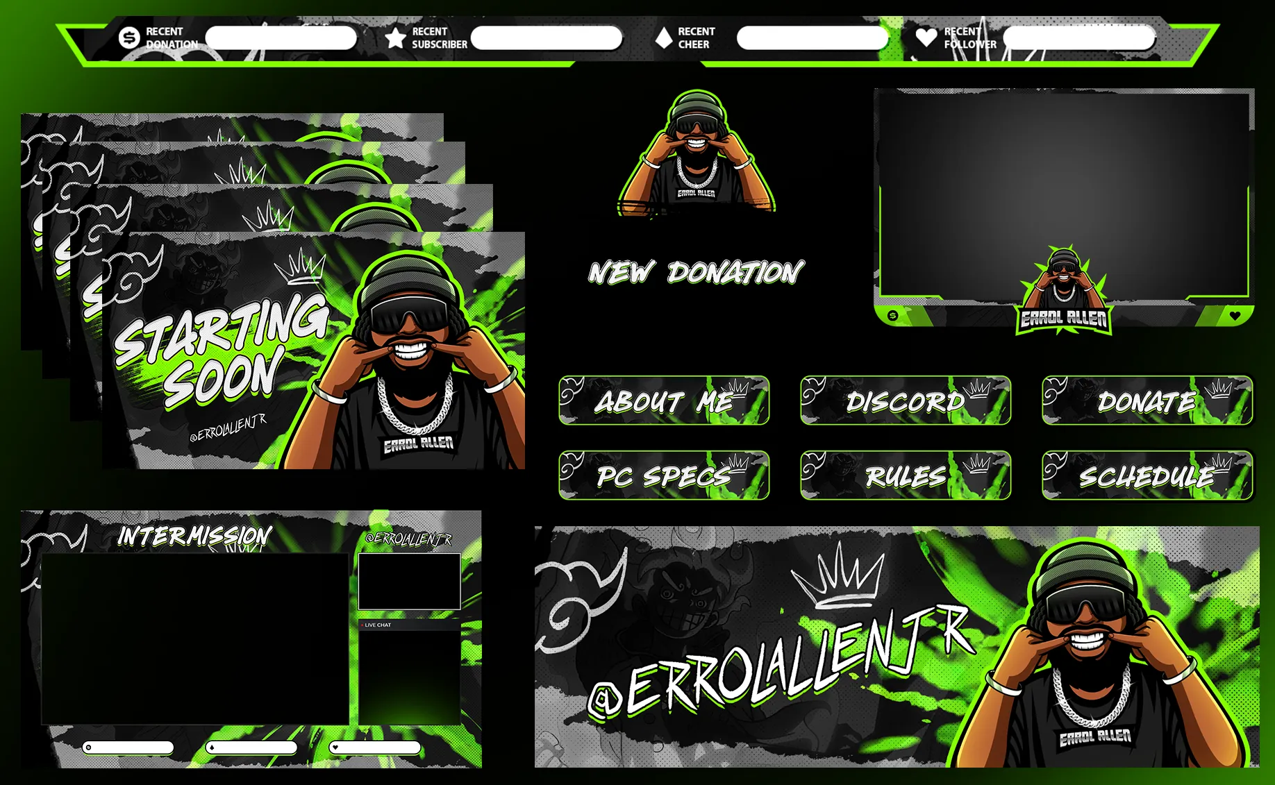 Errol Allen - Custom stream overlay package design